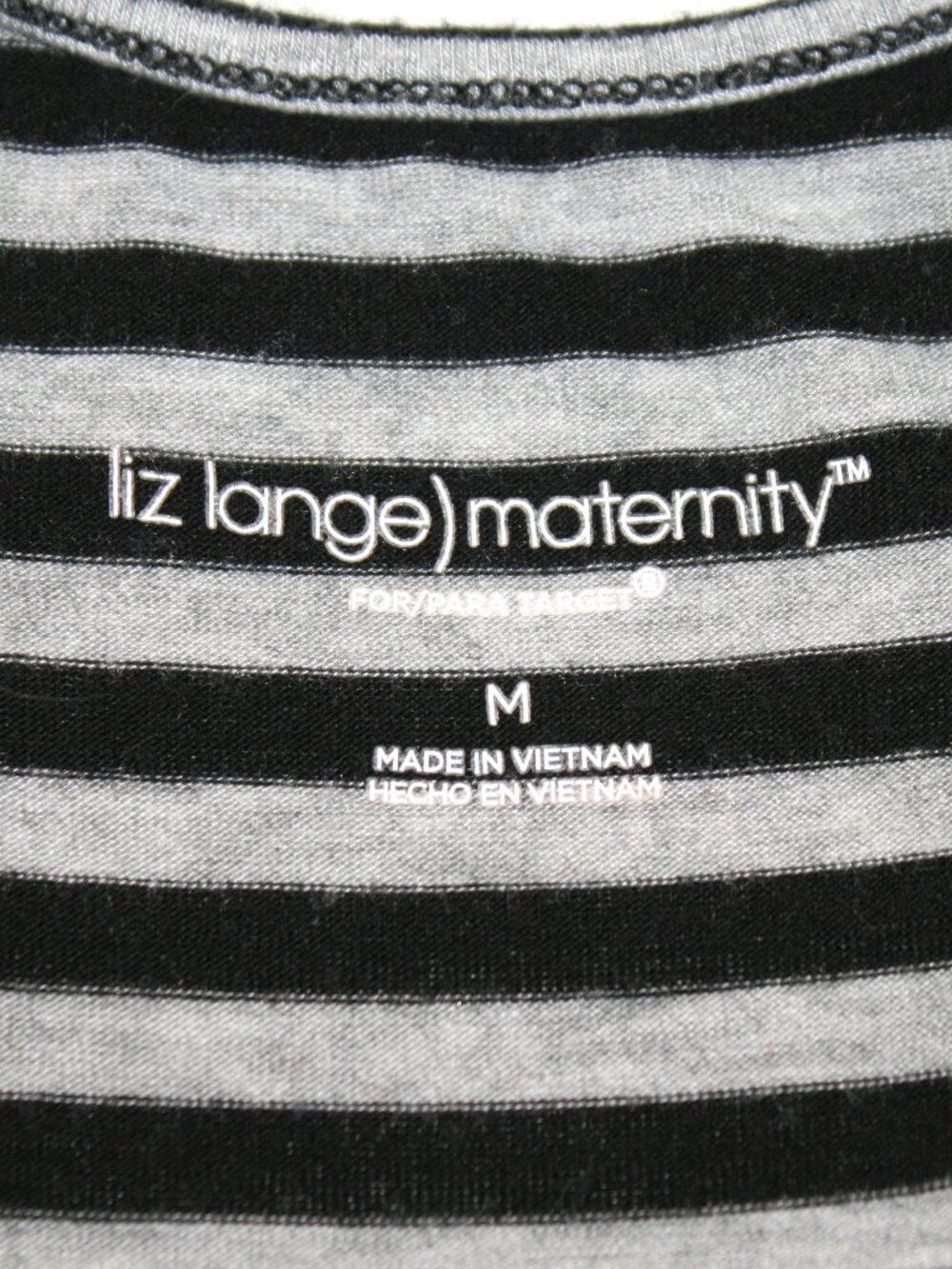 LIZ LANGE Dress Maternity Stripe Tank Top Stretch Sleeveless Summer Grey Black M - Picture 5 of 15
